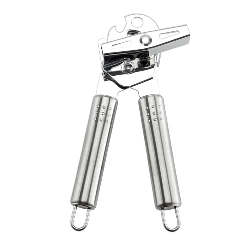 Professional Stainless Steel Can Opener with Built-In Lid Lifter
