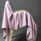 Cashmere-Blend Throw Blanket with Fringe for Couch, Bed, and Home Decor
