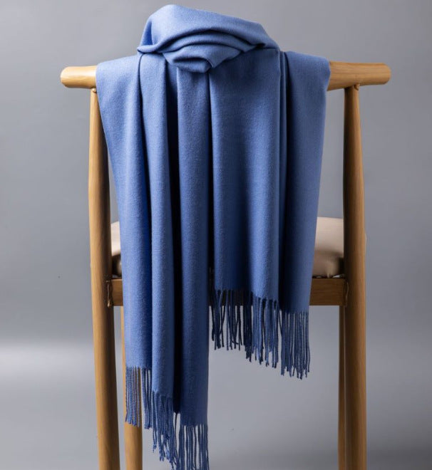 Cashmere-Blend Throw Blanket with Fringe for Couch, Bed, and Home Decor
