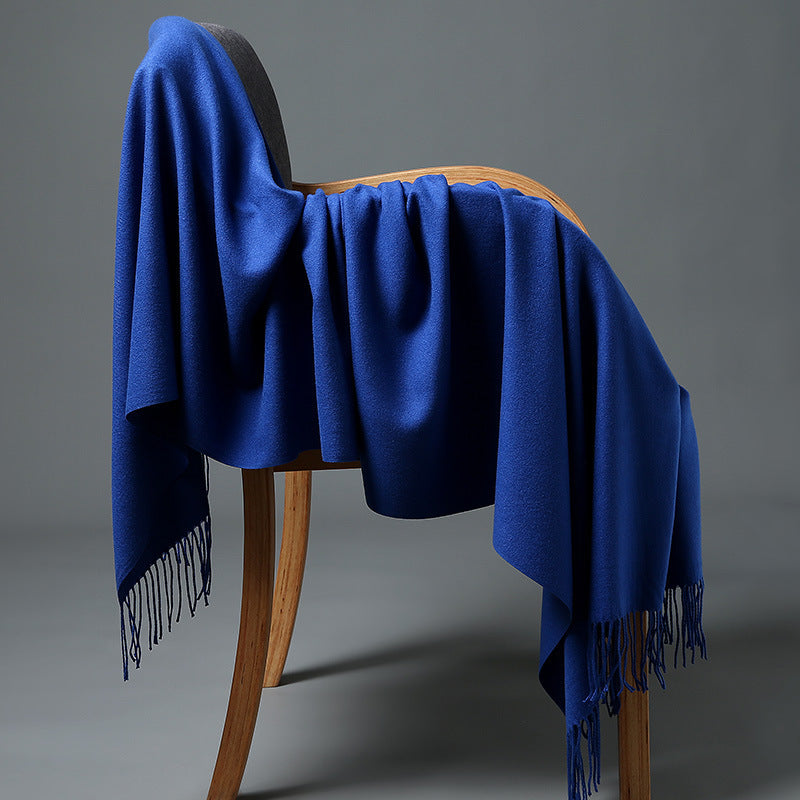 Cashmere-Blend Throw Blanket with Fringe for Couch, Bed, and Home Decor