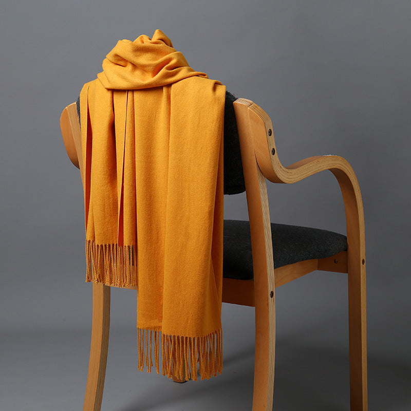 Cashmere-Blend Throw Blanket with Fringe for Couch, Bed, and Home Decor