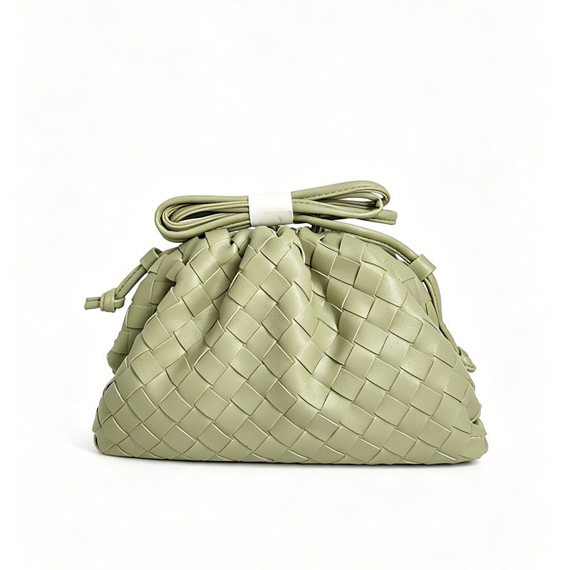Textured Woven Leather Handheld Clutch