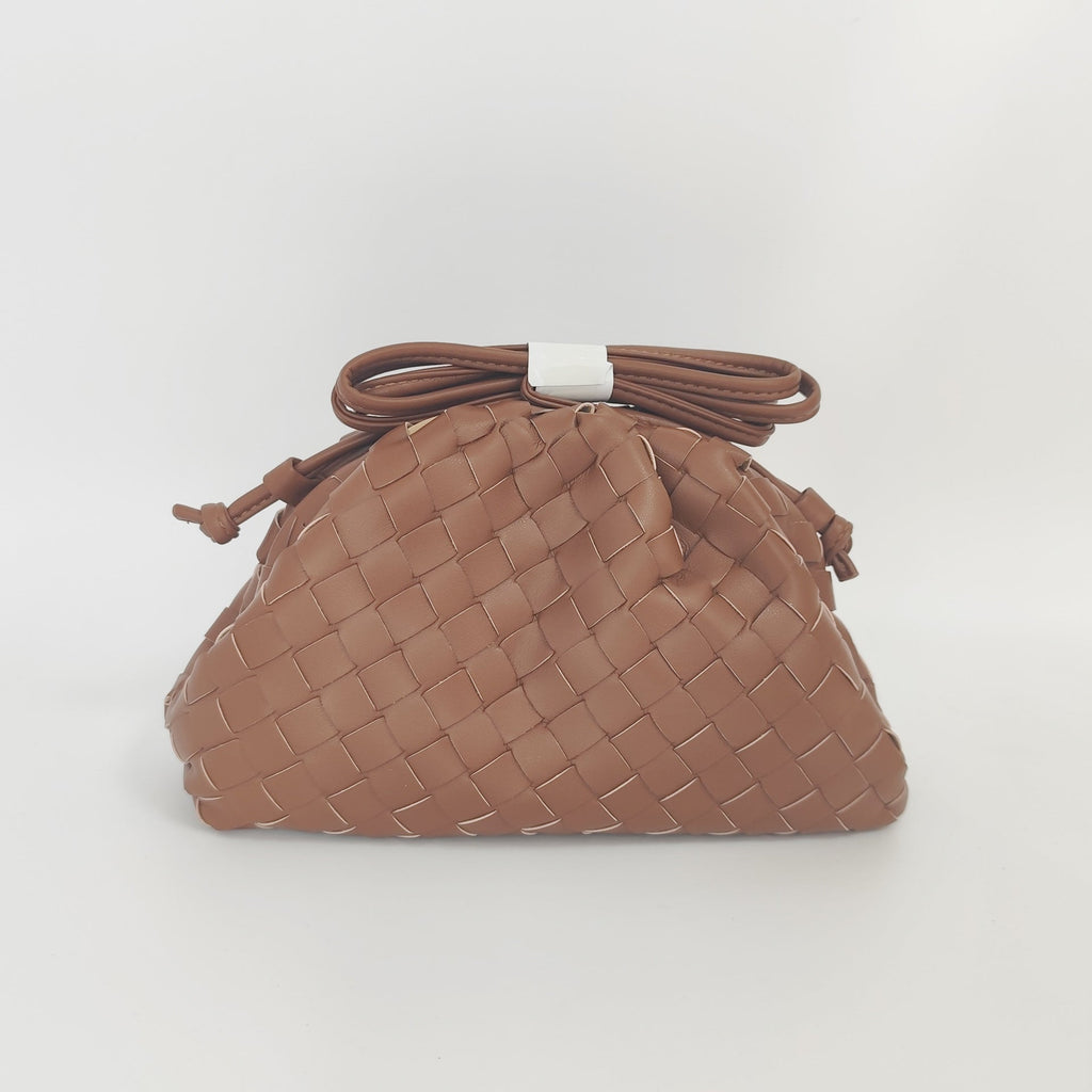 Textured Woven Leather Handheld Clutch