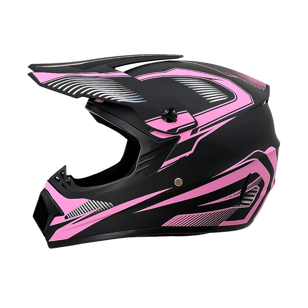 Full-Face Motocross Helmet with Extended Visor and Reinforced Chin Guard