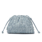 Textured Woven Leather Handheld Clutch