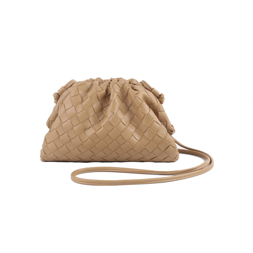 Textured Woven Leather Handheld Clutch