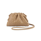 Textured Woven Leather Handheld Clutch