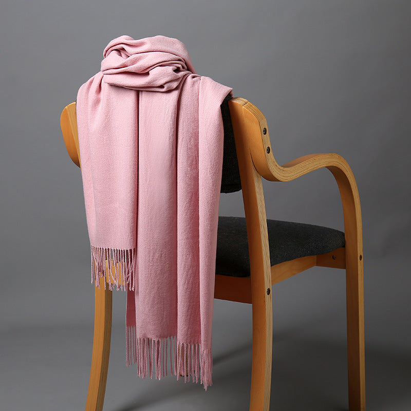 Cashmere-Blend Throw Blanket with Fringe for Couch, Bed, and Home Decor