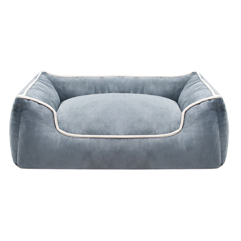 Plush Bolstered Dog Bed with Removable Machine-Washable Cover