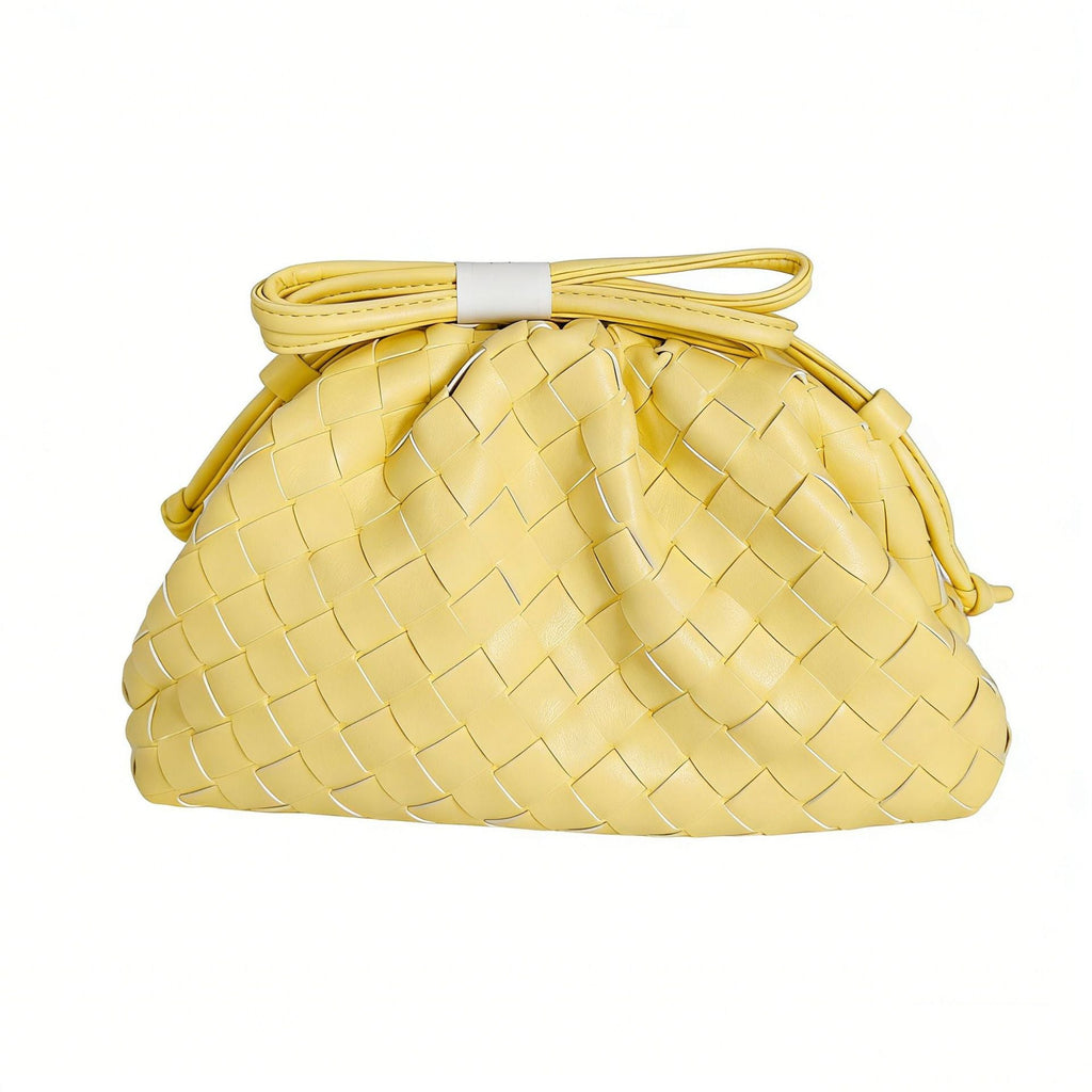 Textured Woven Leather Handheld Clutch