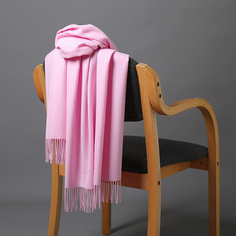 Cashmere-Blend Throw Blanket with Fringe for Couch, Bed, and Home Decor