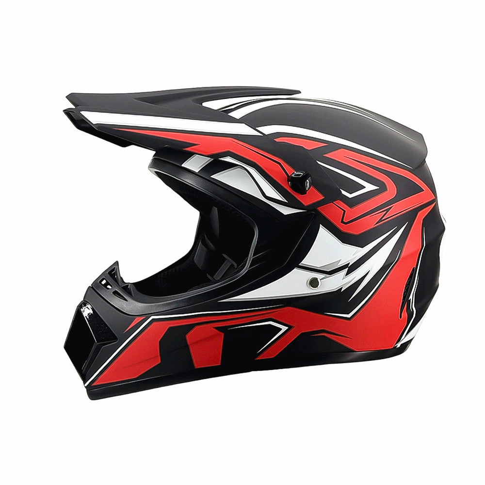 Full-Face Motocross Helmet with Extended Visor and Reinforced Chin Guard