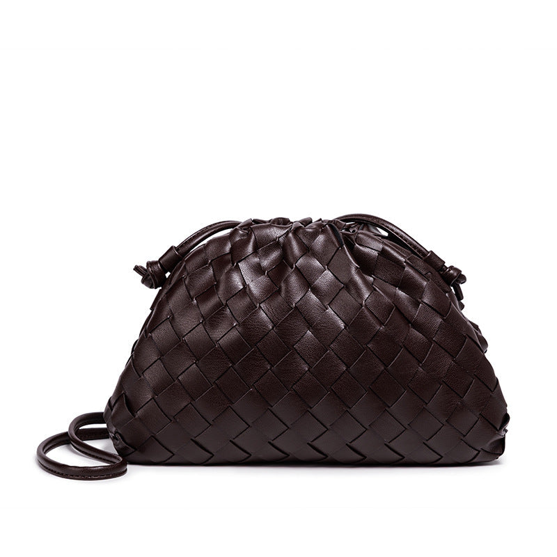 Textured Woven Leather Handheld Clutch
