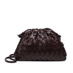 Textured Woven Leather Handheld Clutch