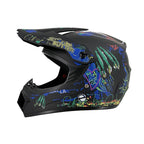Full-Face Motocross Helmet with Extended Visor and Reinforced Chin Guard