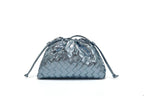 Textured Woven Leather Handheld Clutch
