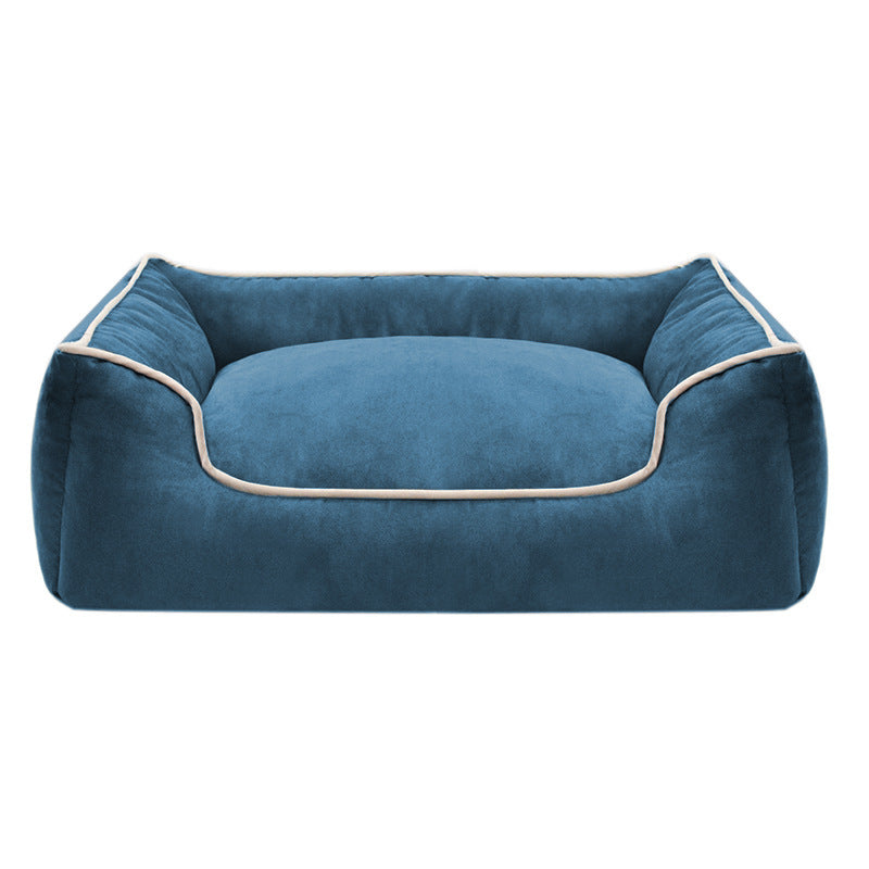 Plush Bolstered Dog Bed with Removable Machine-Washable Cover