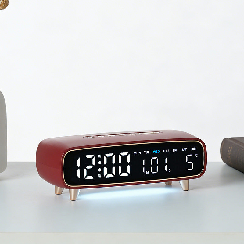 Radio-Controlled Digital Alarm Clock with Date and Temperature Display