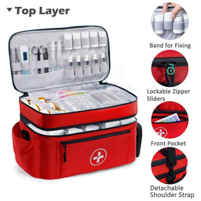 Medical Storage Bag with Shoulder Strap, Handles & Compartments