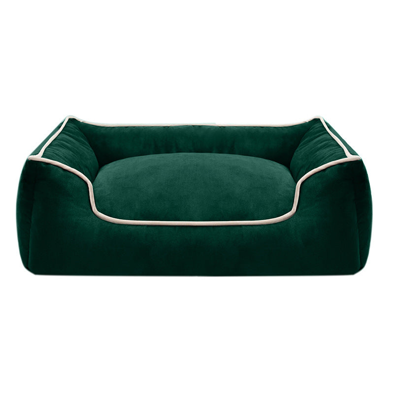 Plush Bolstered Dog Bed with Removable Machine-Washable Cover