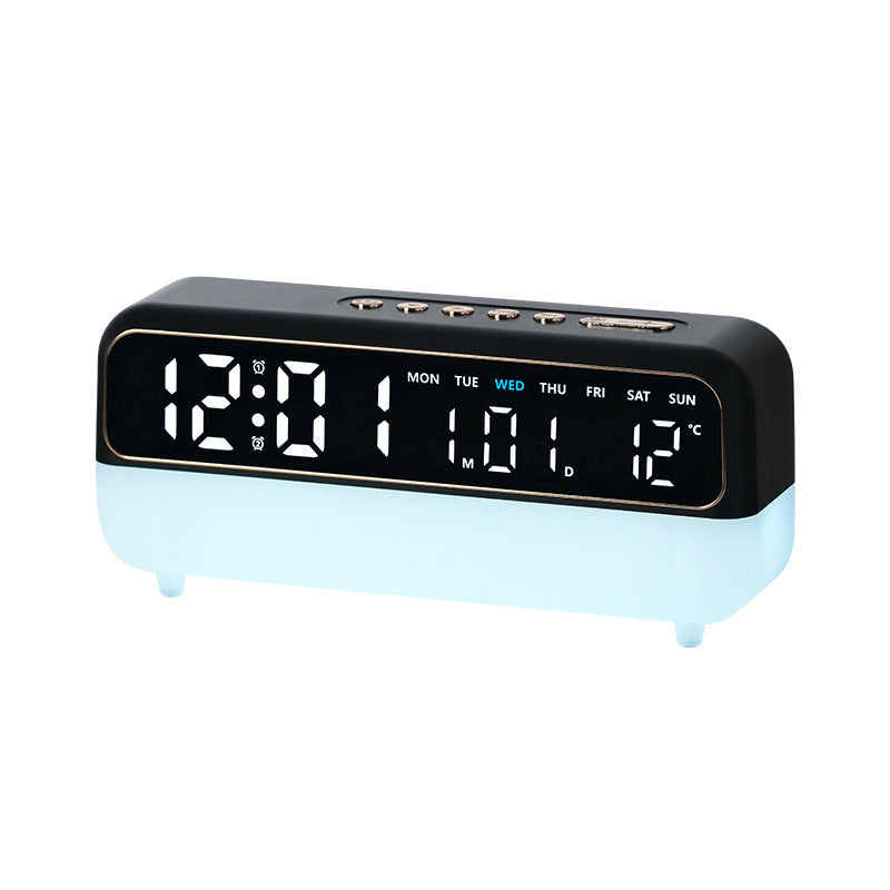 Radio-Controlled Digital Alarm Clock with Date and Temperature Display