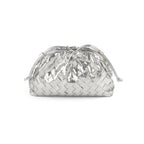 Textured Woven Leather Handheld Clutch