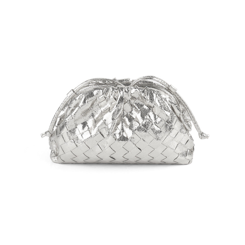 Textured Woven Leather Handheld Clutch
