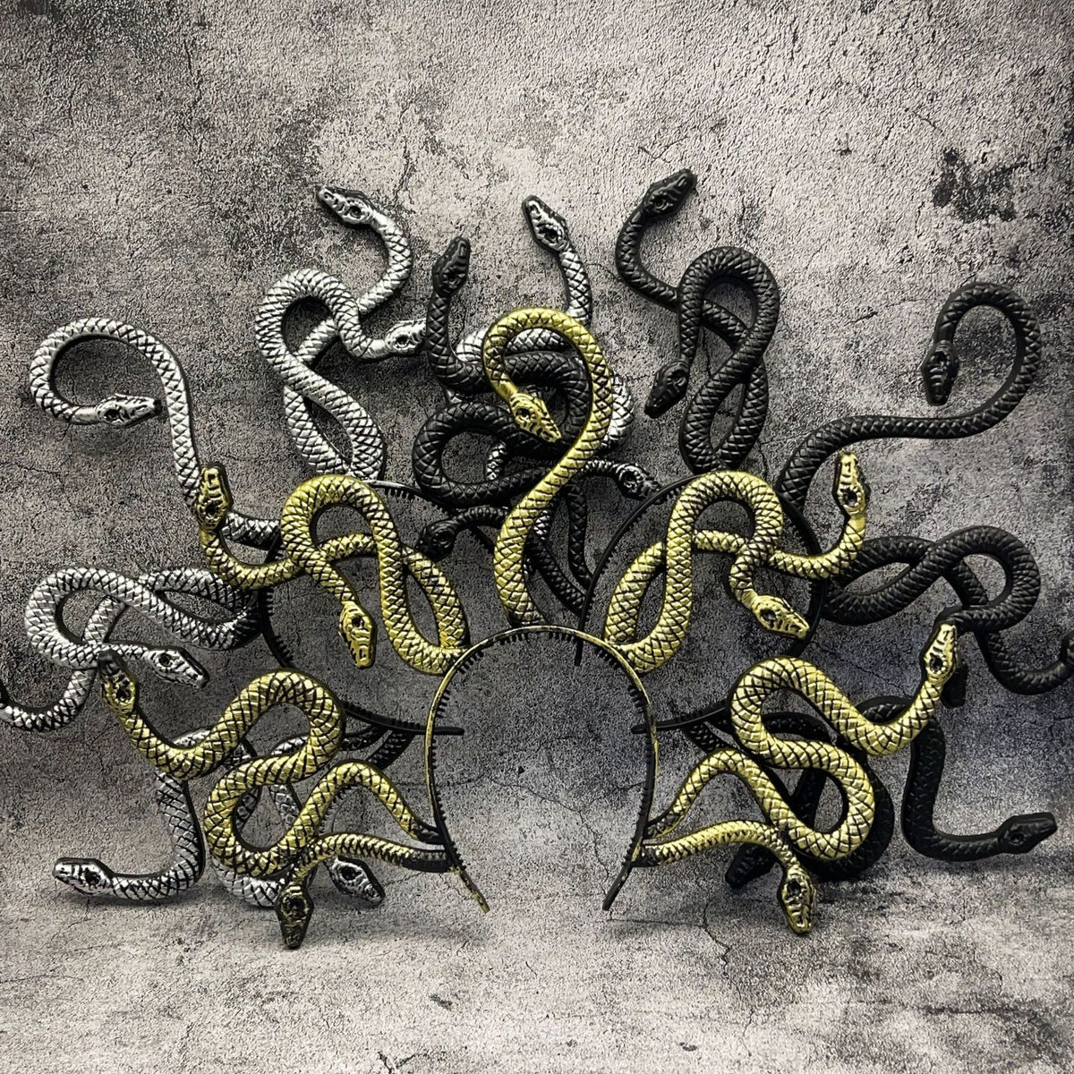 Medusa-Inspired 3D Snake Headband, Plastic Costume Accessory
