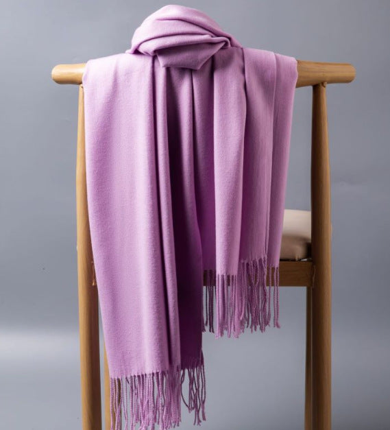 Cashmere-Blend Throw Blanket with Fringe for Couch, Bed, and Home Decor