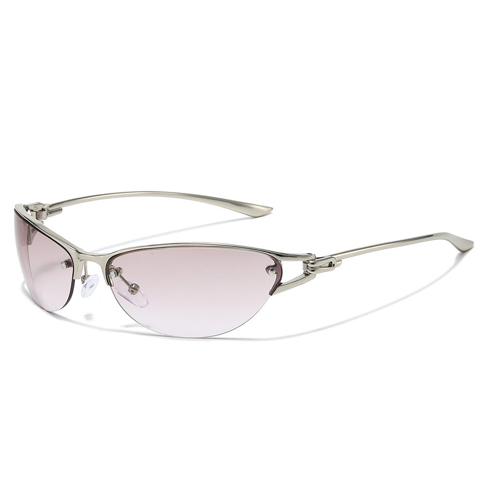Contemporary Chic Shield Sunglasses with Adjustable Nose Pads