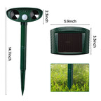 Solar Ultrasonic Animal Repeller with 110° PIR Sensor for Outdoor Gardens