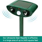 Solar Ultrasonic Animal Repeller with 110° PIR Sensor for Outdoor Gardens