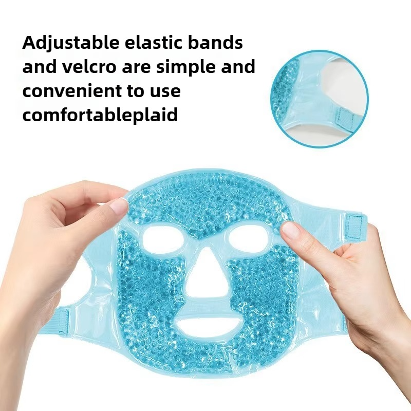 Reusable Hot and Cold Full-Face Gel Bead Therapy Mask with Eye Compress