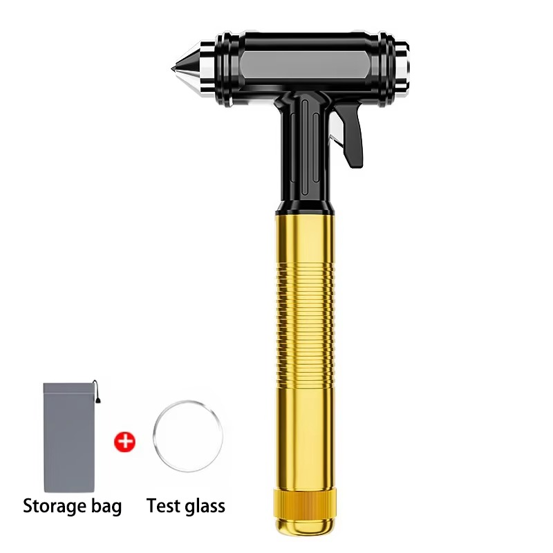 All-Metal Car Safety Hammer with Seat Belt Cutter, 5.9 x 1.8 x 1 in