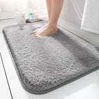 Extra Thick Microfiber Bath Mat, Absorbent with Non-Slip TPR Backing