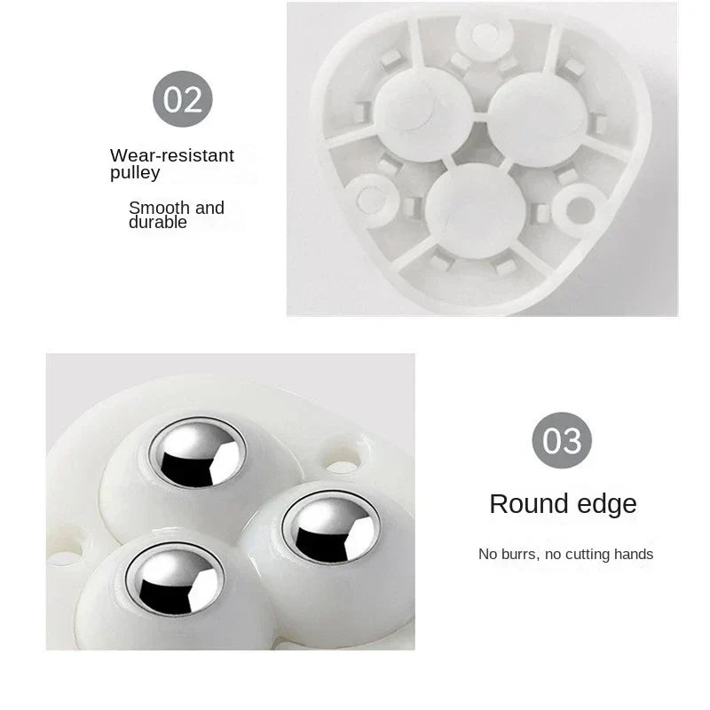 Self-Adhesive Swivel Furniture Wheels, 4-Piece Set, 100 kg Capacity