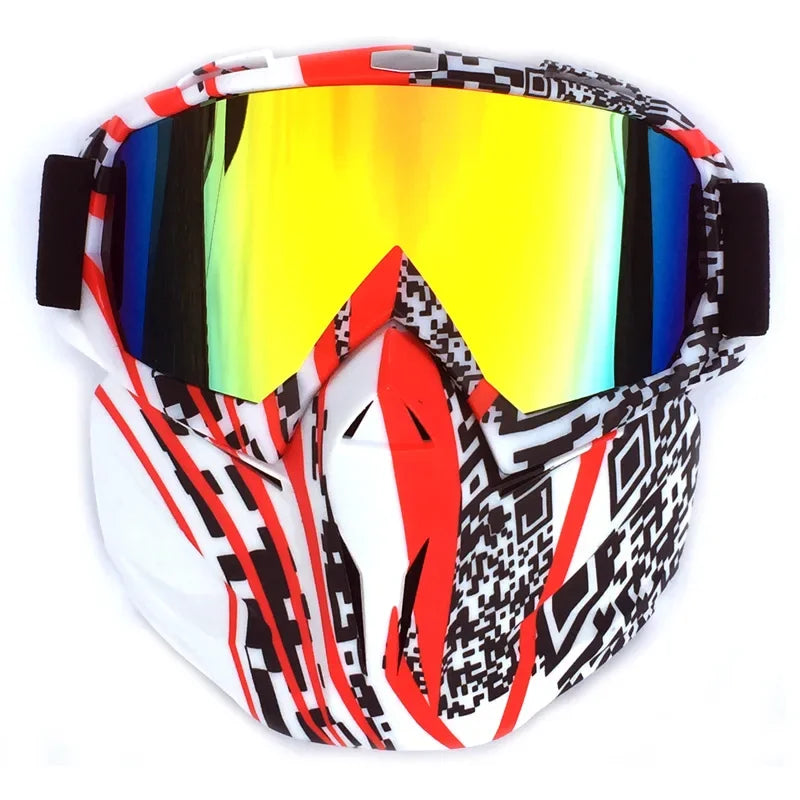 2-in-1 Ski Goggles and Mask with TPU Frame, PC Lens and Adjustable Strap