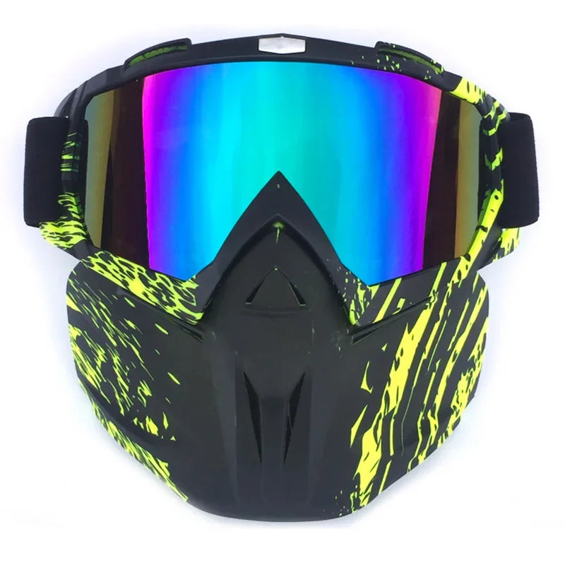 2-in-1 Ski Goggles and Mask with TPU Frame, PC Lens and Adjustable Strap