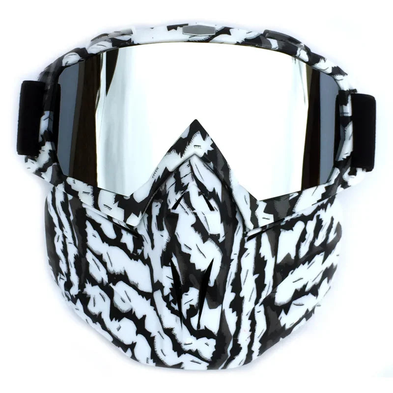 2-in-1 Ski Goggles and Mask with TPU Frame, PC Lens and Adjustable Strap