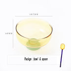 Colorful Borosilicate Glass Dessert Bowl with Teaspoon, Ø 10.7 x H 6 cm