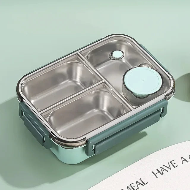 Insulated Stainless Steel Bento Lunch Box, Stackable, 18 × 12 × 12 cm