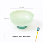 Colorful Borosilicate Glass Dessert Bowl with Teaspoon, Ø 10.7 x H 6 cm