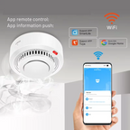 WiFi Smoke and Heat Detector with 85 dB Alarm, ABS, 8.0 cm