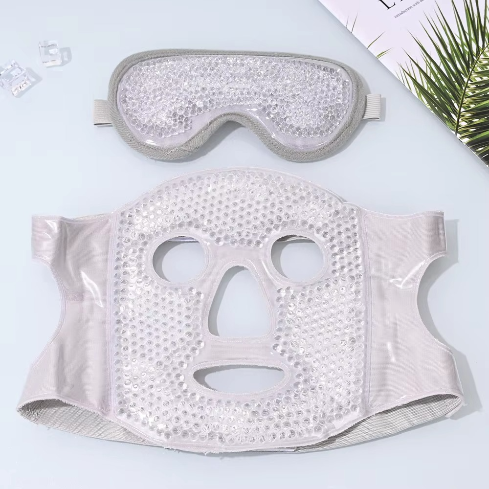 Reusable Hot and Cold Full-Face Gel Bead Therapy Mask with Eye Compress