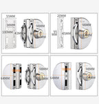 Sliding Glass Door Lock, Stainless Steel, 10–14 mm Glass