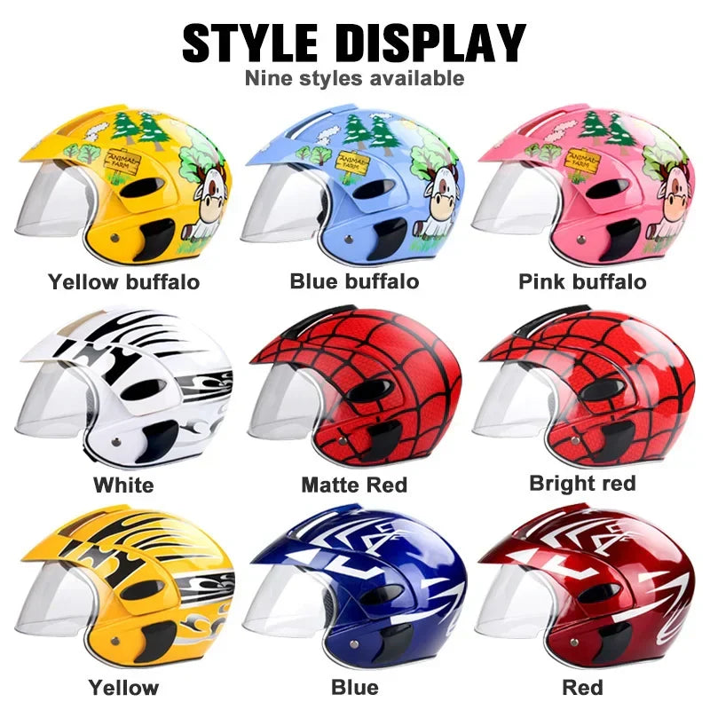 Kids’ Full-Face Motocross Helmet, Ages 3–9, ABS, 48–53 cm