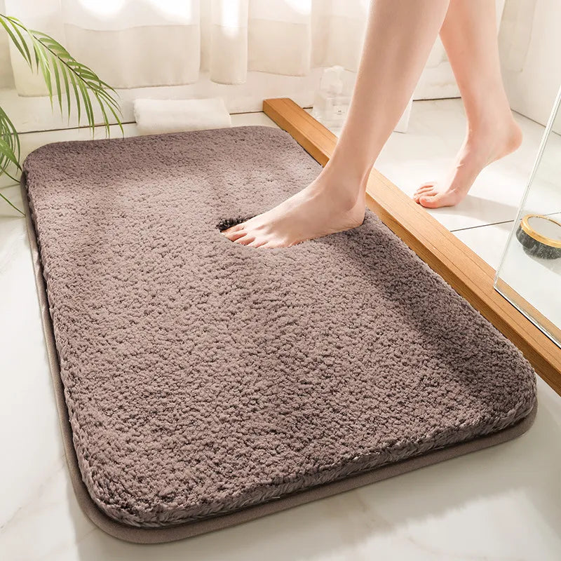 Extra Thick Microfiber Bath Mat, Absorbent with Non-Slip TPR Backing