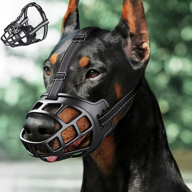 Reflective Dog Muzzle with Adjustable Strap for Walks and Training