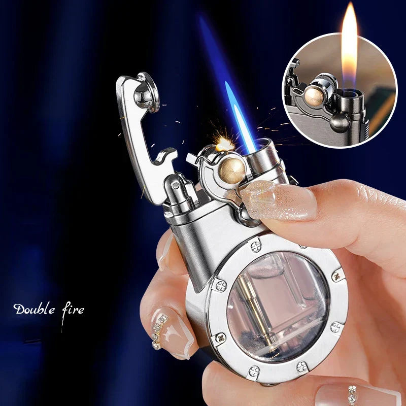 Dual Flame Metal Lighter, 42x15x72mm