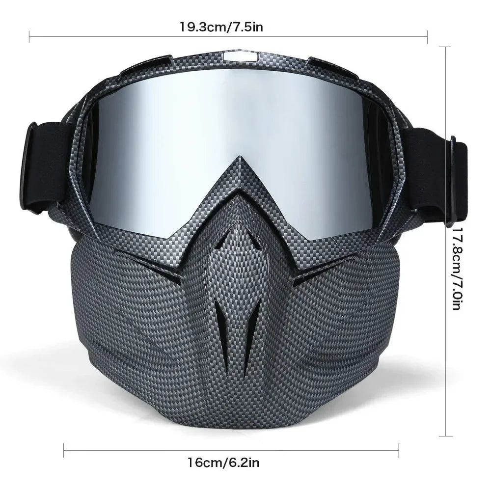 2-in-1 Ski Goggles and Mask with TPU Frame, PC Lens and Adjustable Strap